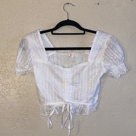 Tops - Eyelet Embroidered Crop Top Size S